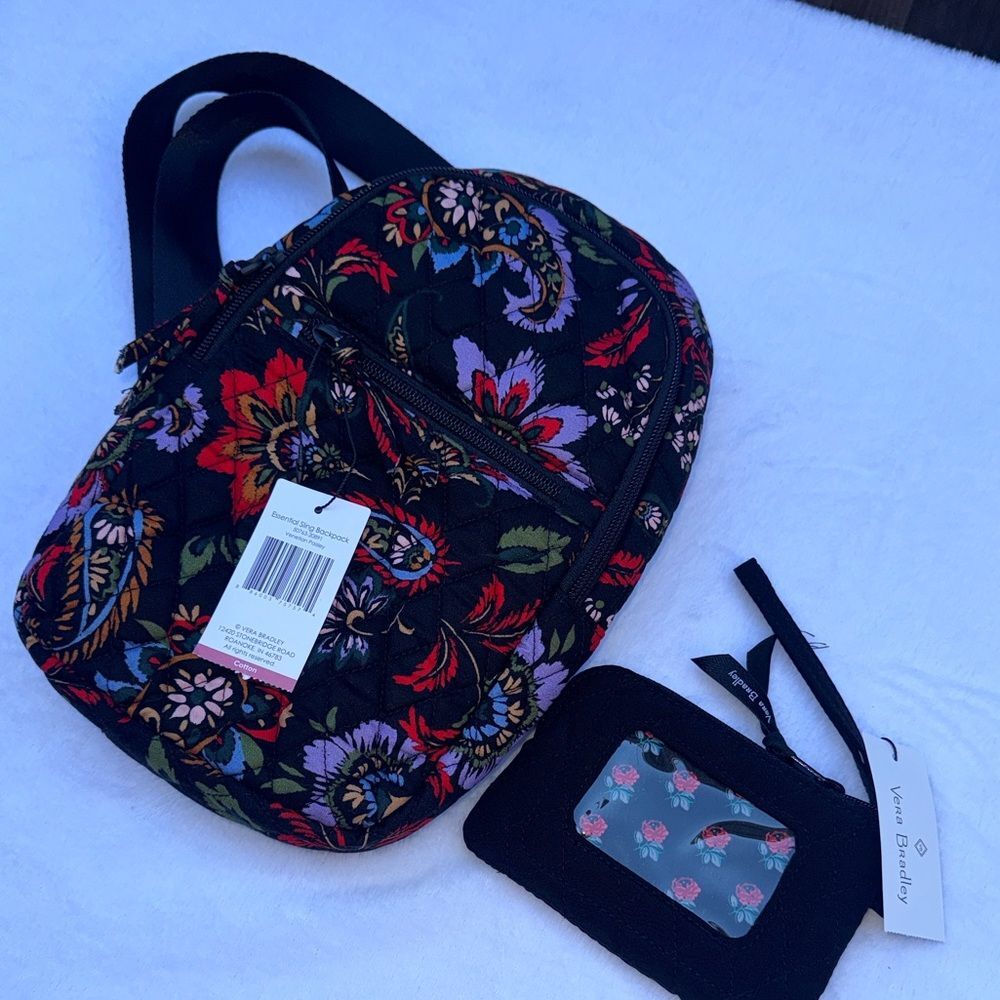 Vera Bradley Outlet Cotton Essential Sling Backpack & RFID Zip-Top ID Case